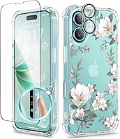 Vista 145 de GVIEWIN - Funda para iPhone 11 con protector de pantalla + protector de lente de cámara, cubierta protectora transparente suave de poliuretano