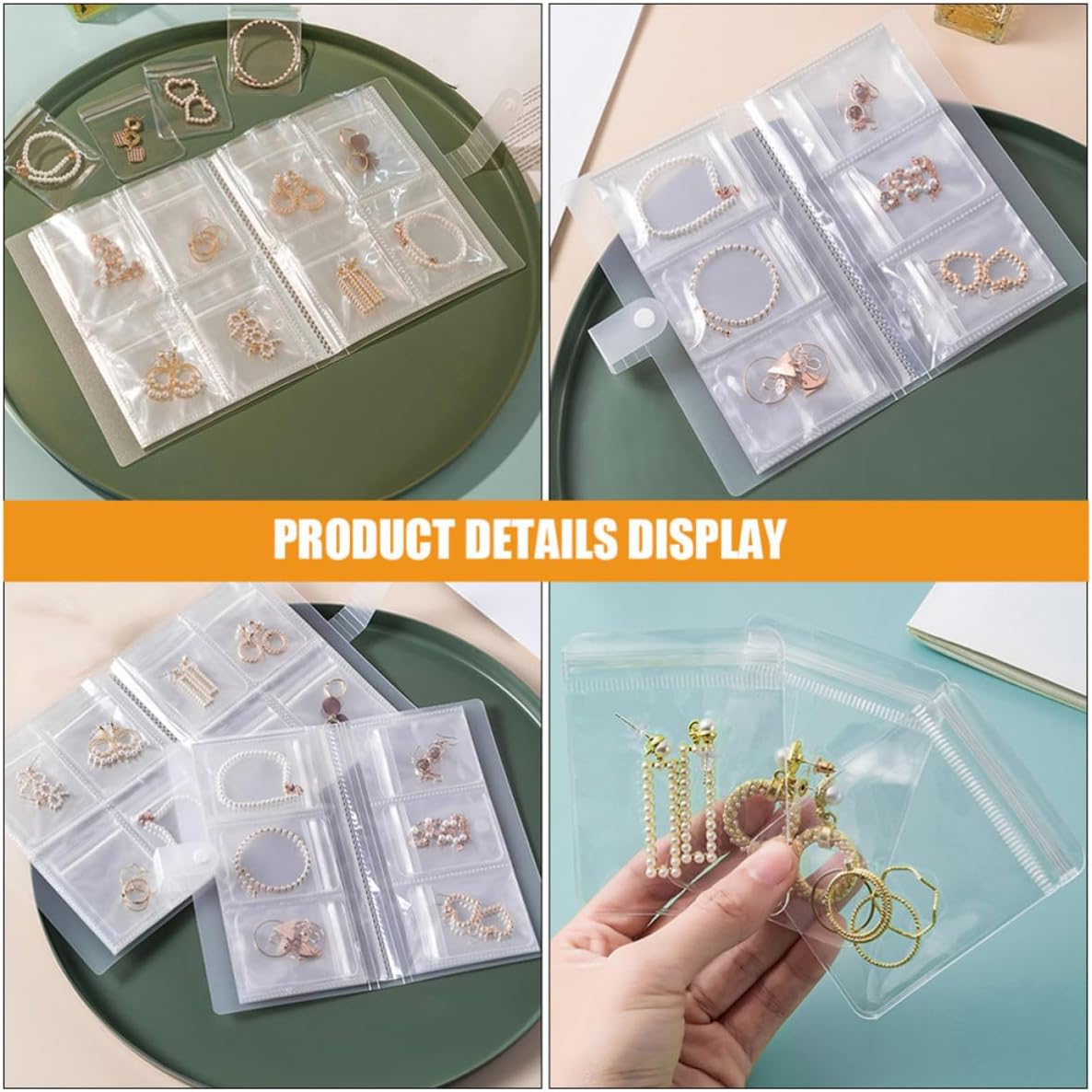 Jewelry Organizer Book with 102 Pcs Small Pp Bags for Earrings and Rings, Practical Jewelry Storage for Easy Organization on Occasion
