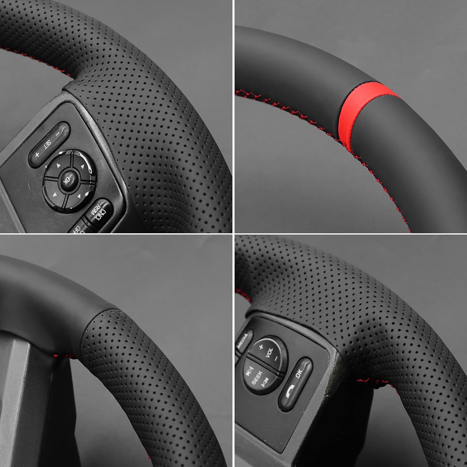 MEWANT Steering Wheel Cover Compatible with Ford F-250 F-350 2008-2016 Expedition 2007-2014 Steering Wheel Wrap