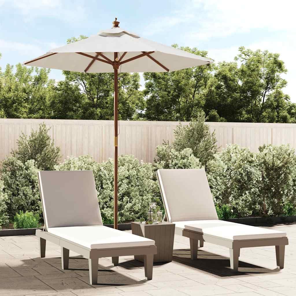SYDE Ombrellone da giardino blu celeste, 196 x 231 cm, con palo in legno