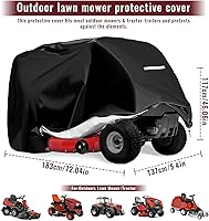 Vista 2 de Cubierta para cortacésped de montar - Cubierta para tractor cortacésped de exterior impermeable resistente 420D anti-UV, ajuste universal, cubiertas