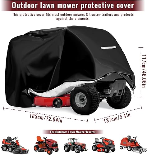 Miniatura 2 de Cubierta para cortacésped, cubierta impermeable de poliéster 420D Oxford para cortacésped, cubierta de tractor se adapta a cubiertas de hasta 54