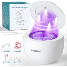 Ultrasonic Retainer Cleaner Machine, 45kHz Cleaner & 4 Modes, White