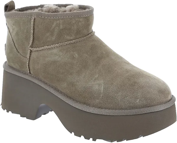 UGG Women's Classic Ultra Mini New Heights Boot, Hickory, 8