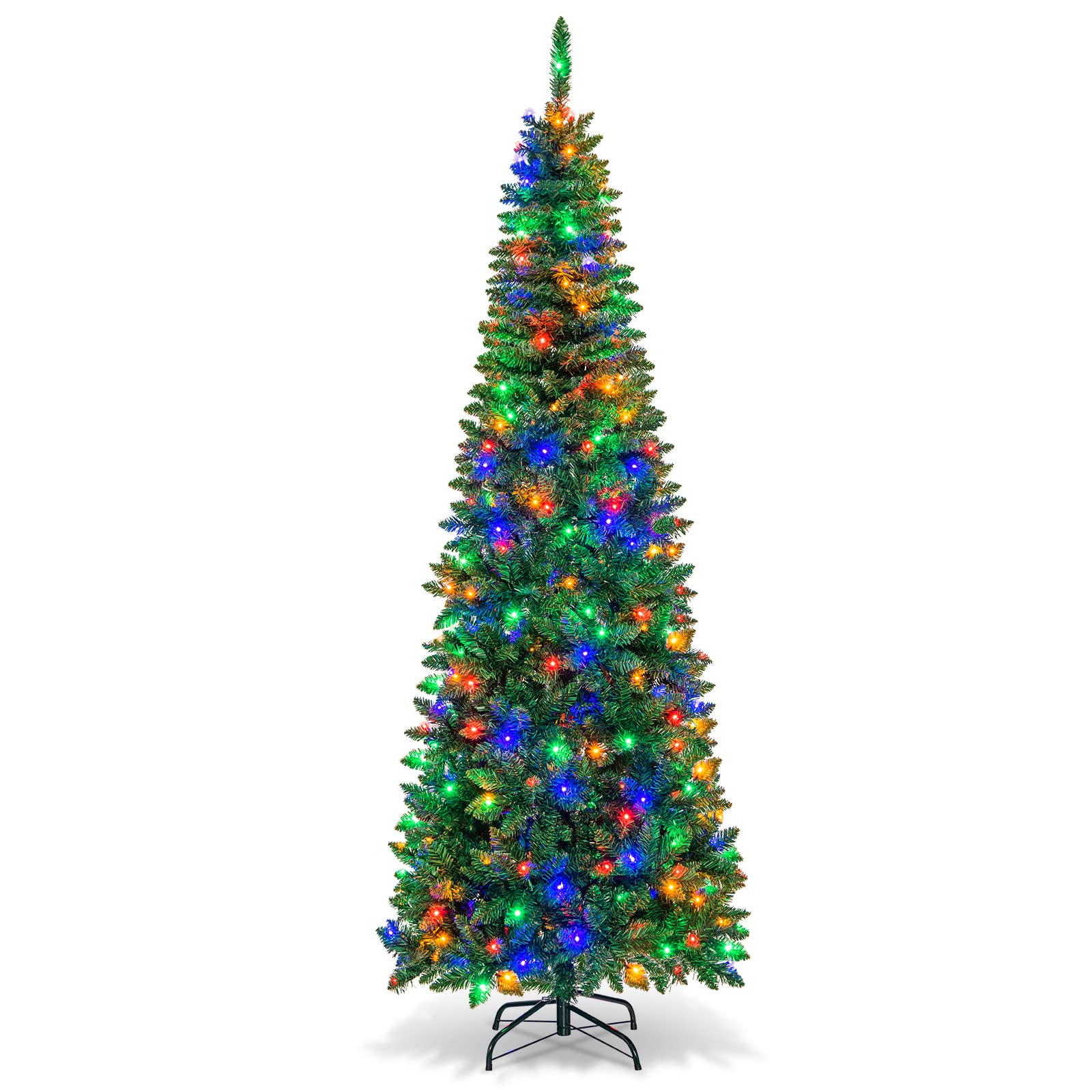 Goplus 7.5FT Prelit Pencil Christmas Tree