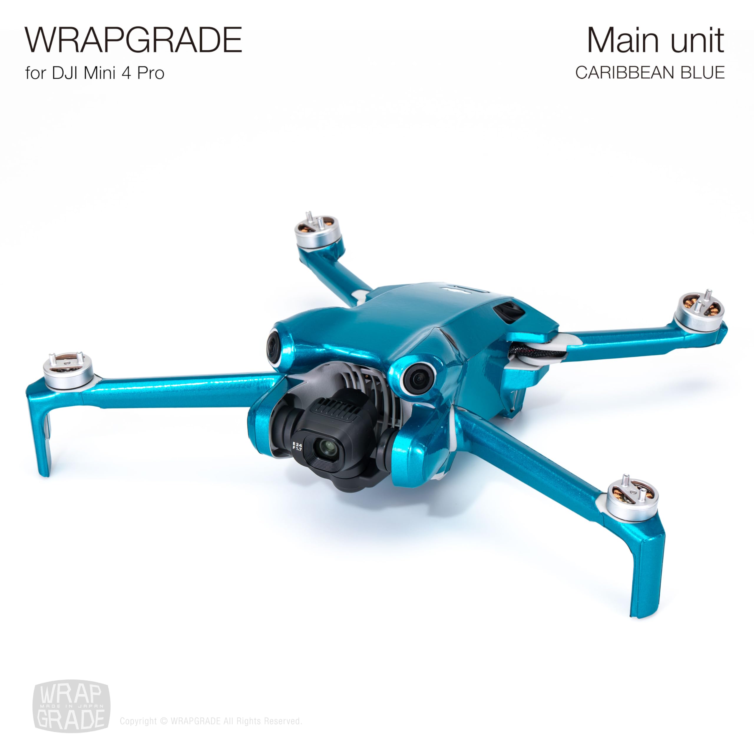 WRAPGRADE Skin Stickers Compatible with DJI Mini 4 Pro, Caribbean Blue, DJI Mini 4 Pro, 5.59 x 2.76 x 2.13 inches - Image 3