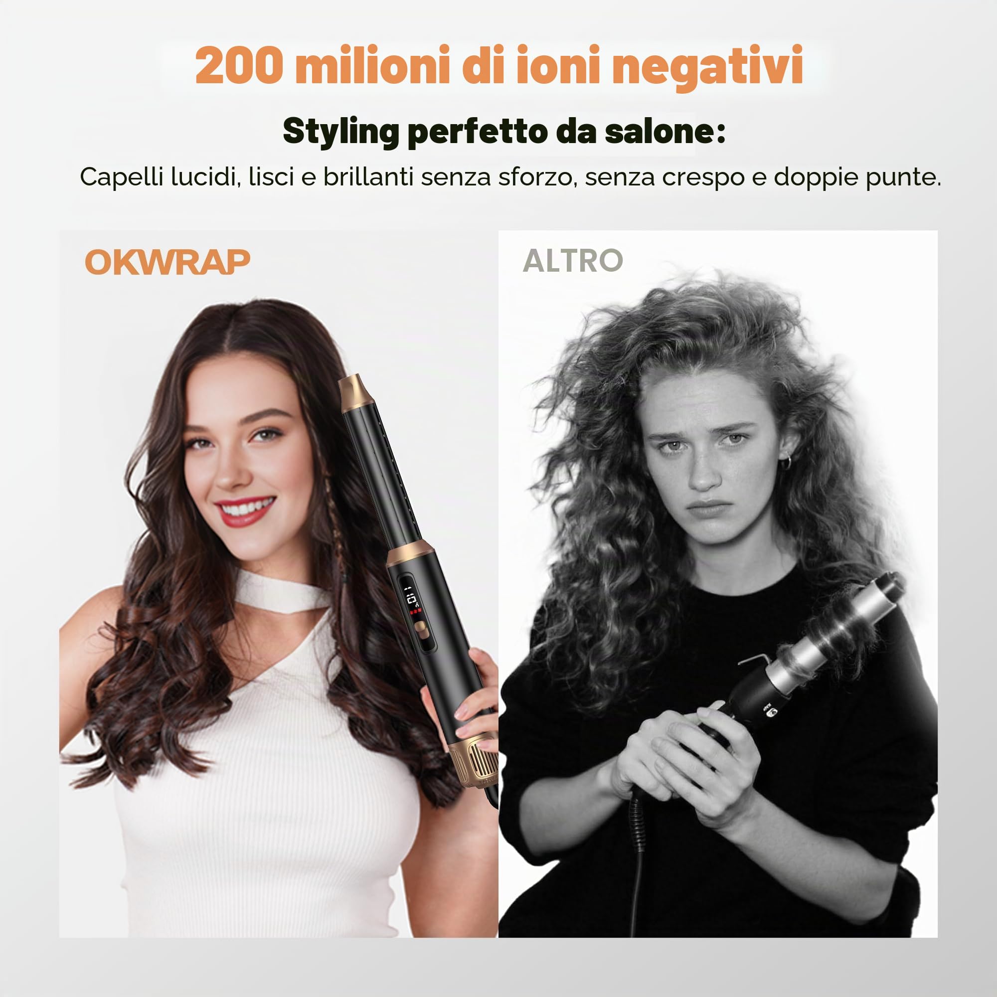 Hairstyler 5 in 1 LCD Asciugacapelli 5 in 1 Airstyler 5 in 1Multifunzione Phon Capelli,Spazzola Asciugacapelli Per Dare Volume Ai Capelli, Lisciare, Ioni Air Curler Brush,Strumenti per Capelli