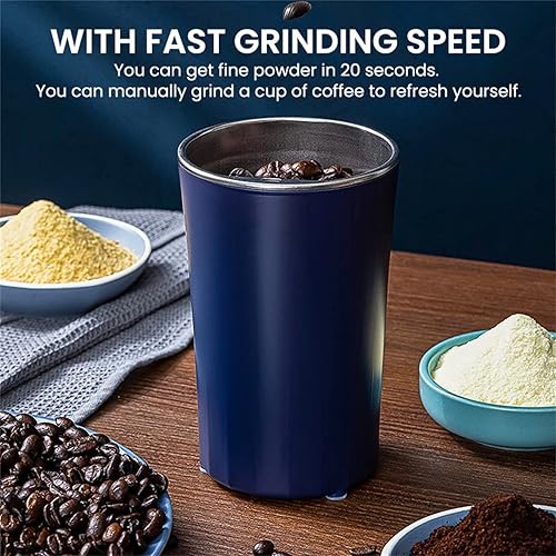 Miniatura 6 de Molinillo de café de 200 W, molinillo de café eléctrico, molinillo de especias eléctrico, molinillo de grano de café con un solo toque para hierbas,