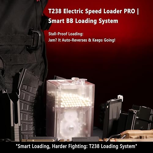 Miniatura 8 de Cargador eléctrico BB Speed Loader PRO Edition  Cargador automático de cargador inteligente Airsoft, 21 BBs de alta velocidad, pantalla OLED,