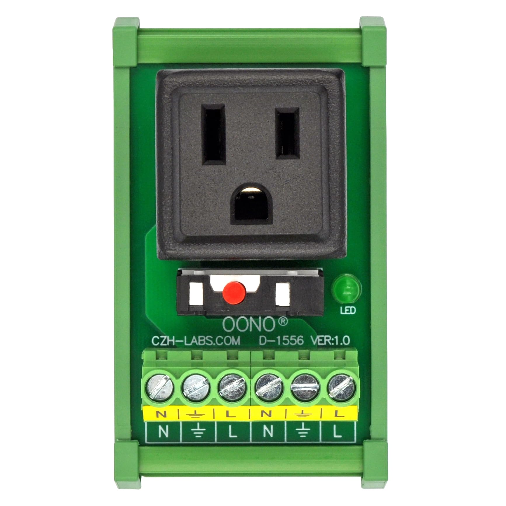 Snapklik.com : DIN Rail Mount AC 120V NEMA 5-15R Receptacle Outlet ...