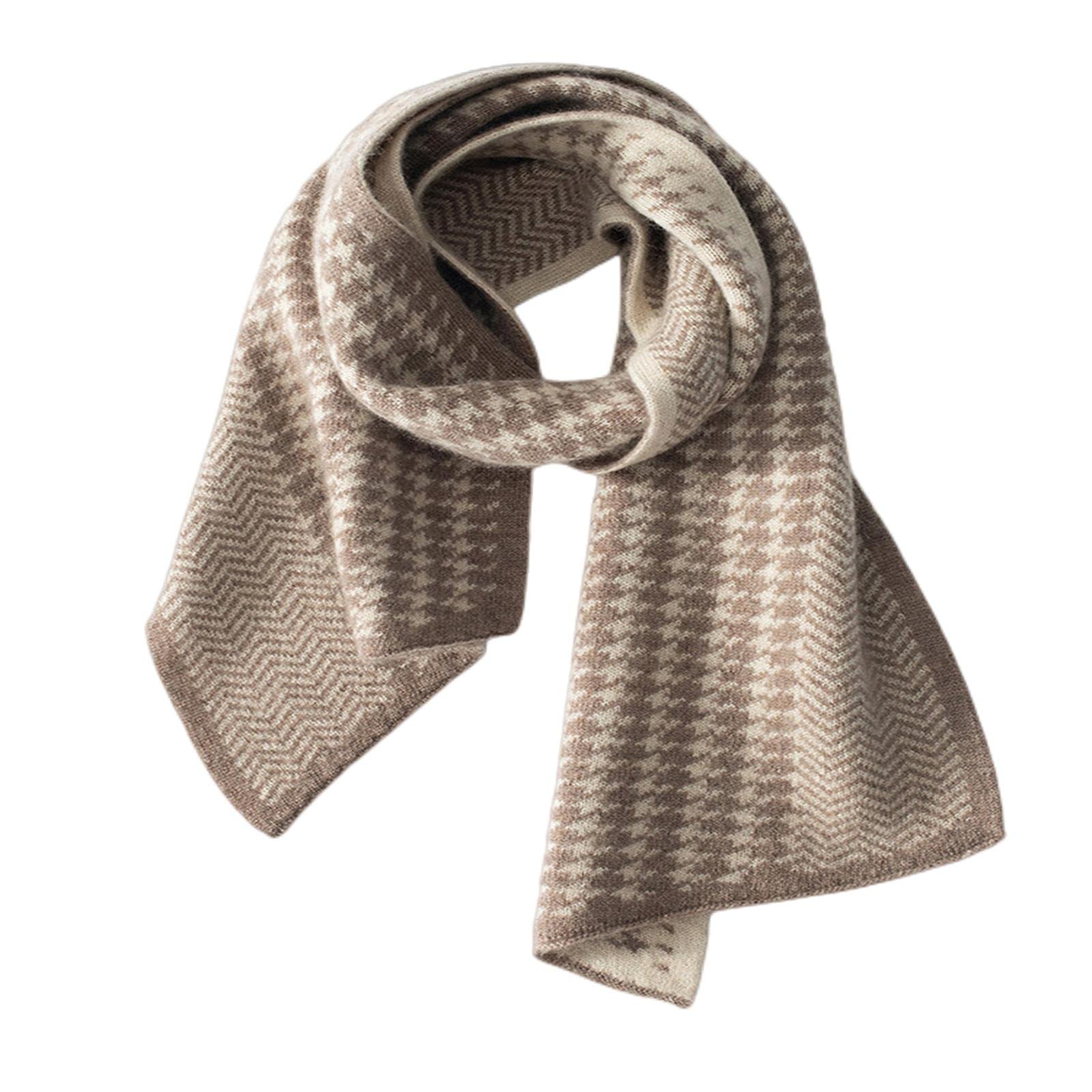 MOGSA Foulard en cachemire synthétique tricoté jacquard pour femme - Écharpe chaude unisexe en imitation cachemire