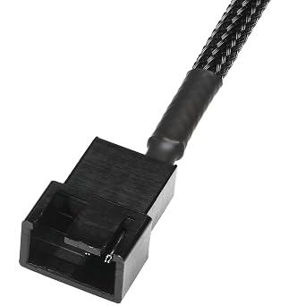 CRJ 5V USB PC Fan Power Adapter Cable - 24-inch (60cm), Black Sleeved - Silent Fan Speed Adapter for 3-Pin & 4-Pin Computer Cooling Fans