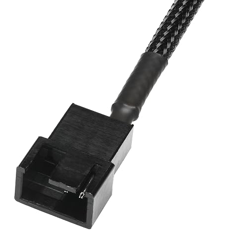 CRJ 5V USB PC Fan Power Adapter Cable - 24-inch (60cm), Black Sleeved - Silent Fan Speed Adapter for 3-Pin & 4-Pin Computer Cooling Fans