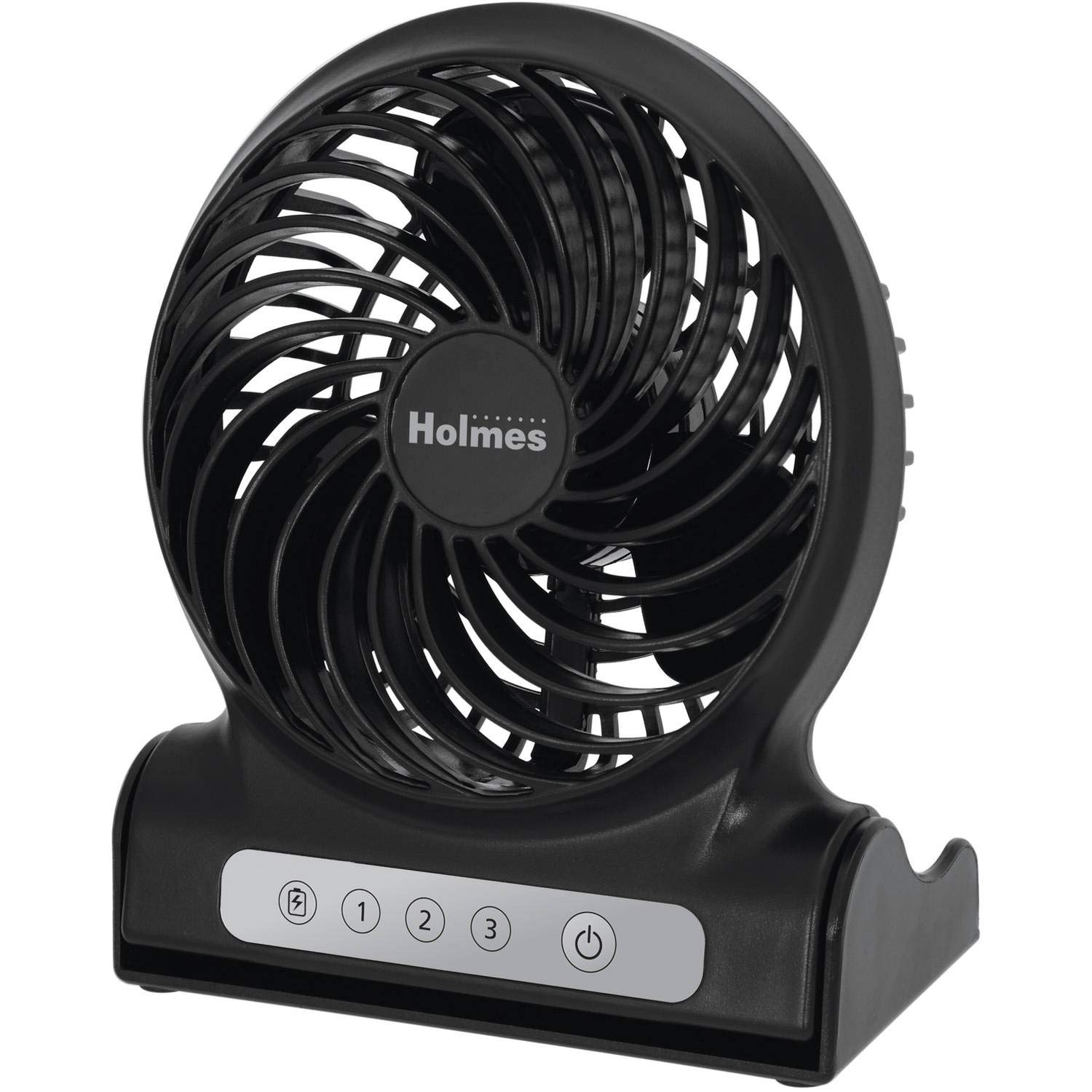 HOLMES4" Personal Fan Rechargeable Battery Operated - Black