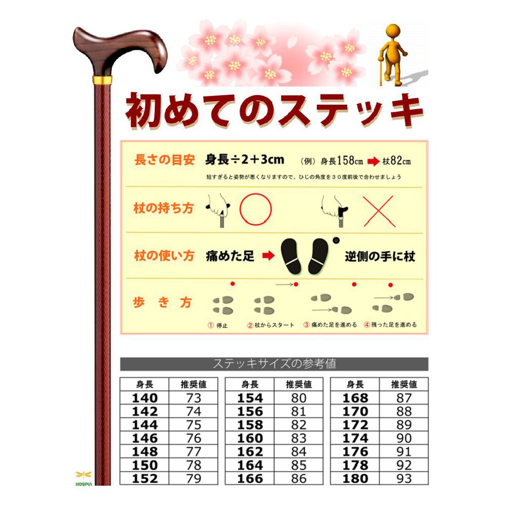 Amazon.co.jp: ケイ・ホスピア ガストロック 高級木製杖 GA-11