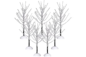Village Trees: Christmas Village Displays Artificial Snow Covered Branch Holiday Birch Trees