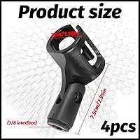 Vista 2 de Clip de micrófono de 4 piezas, clip de micrófono, clips de micrófono flexibles de goma, clip de micrófono de ángulo ajustable para soporte, soporte