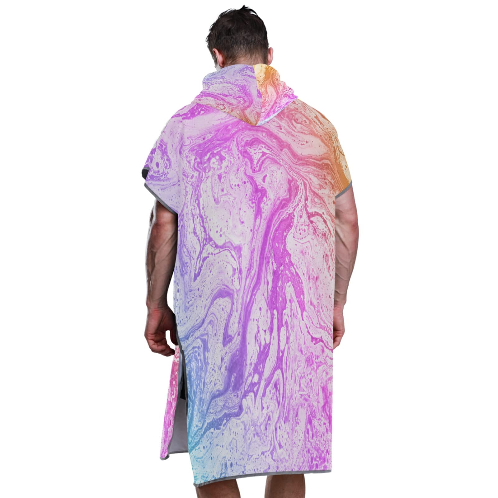 Poncho de surf coloré avec capuche et poche, séchage rapide, en microfibre, pour le bain, la plage, l'extérieur