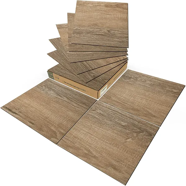 Art3d Peel and Stick Vinyl Floor Tiles 30-Pack 12 x 12 inch, Self Adhesive Waterproof Flooring Wood Planks for Kitchen, Dining Room, Bedrooms, Cover 30 Sq. Ft, Light Brown Ash