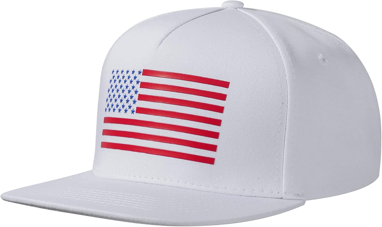 Baseball Cap, Snapback Trucker Hat for Men & Women with American Flag and Adjustable, Breathable Mesh, Flat Bill Hats