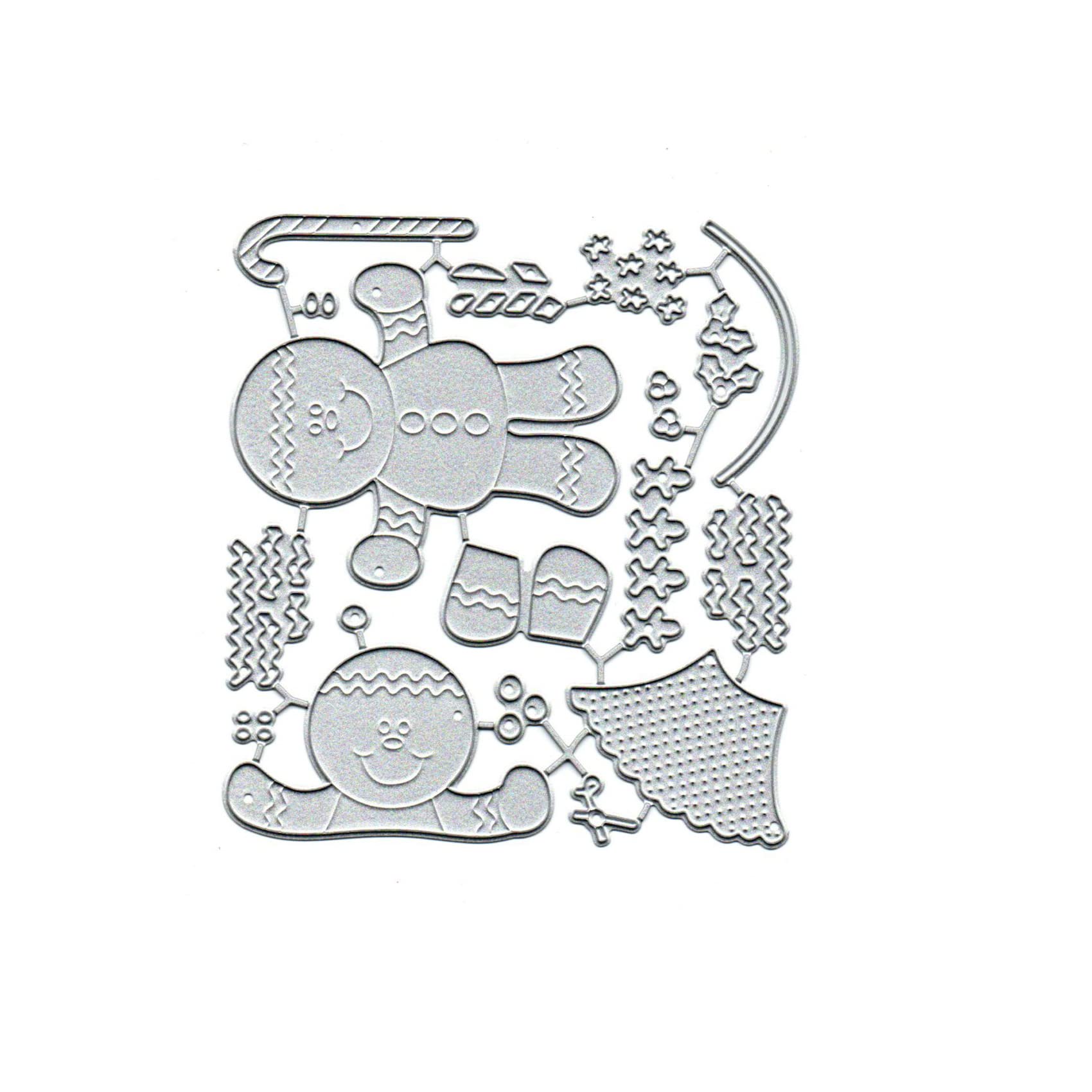 Fustella Metallica Per Scrapbooking – Albero Di Natale, Fiocco Di Neve E Omino Di Pan Di Zenzero – Acciaio Al Carbonio, 11,3 X 10,4 Cm