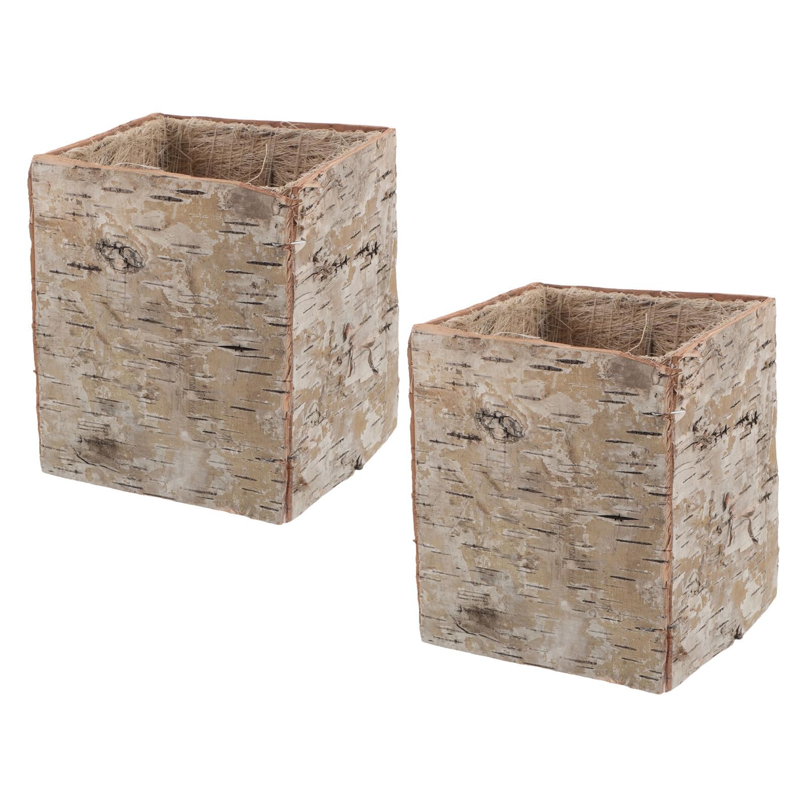 Jardinière rectangulaire écorce de bouleau pour embellir vos fenêtres et tables de salon