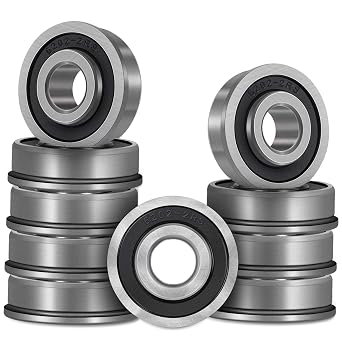 10Pcs Flanged Ball Bearings ID 5/8" x OD 1-3/8" for Lawn Mower, Wheelbarrows, Carts & Hand Trucks Wheel Hub, Alternative to
