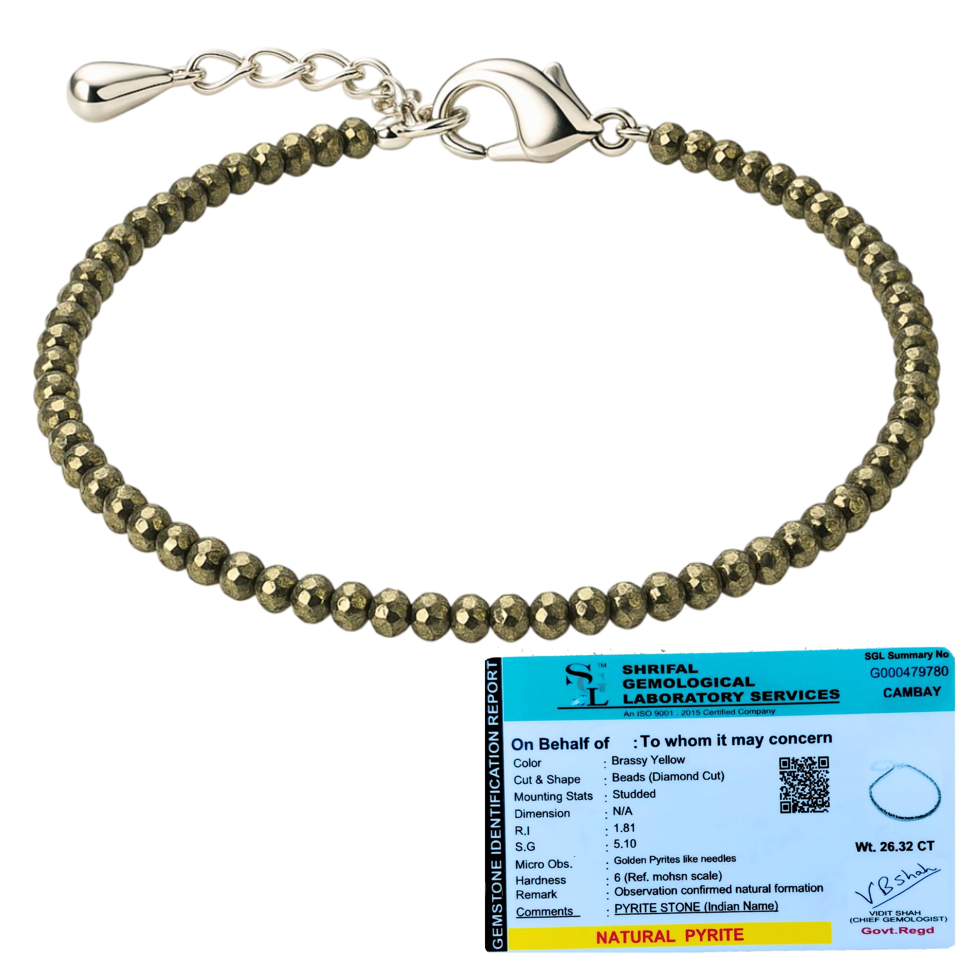 Original Pyrite Anklet for Women – Certified Raw Stone of Money, Protection & Power – Adjustable 2mm Beads Payal – Spiritual Energy Jewellery | Gift of Luck, Wealth & Confidence