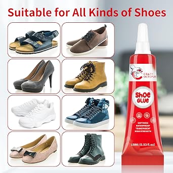 Shoe Glue, Shoe Repair Glue for Sneakers Boots, Super Glue for Shoes, 30ml