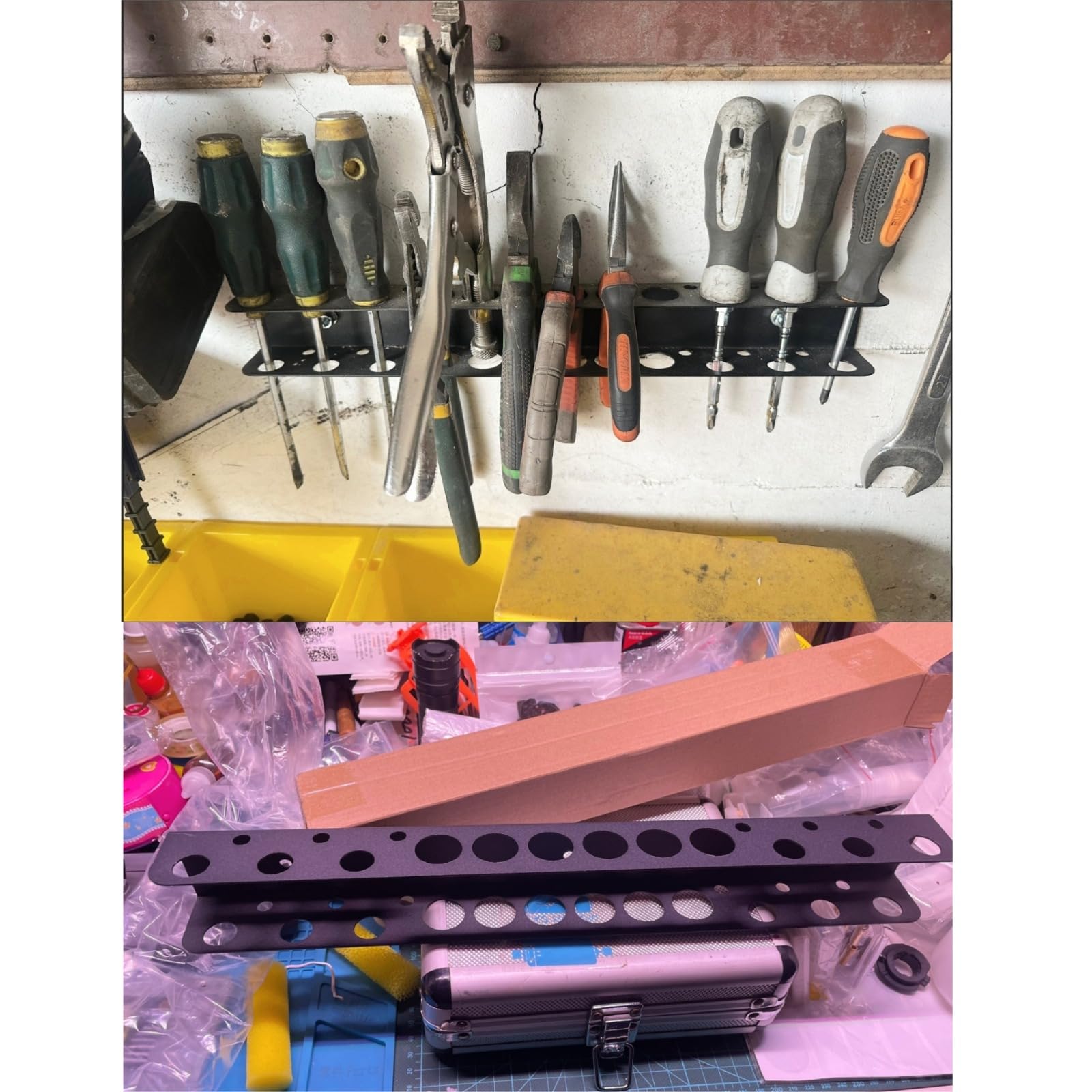 Estante de almacenamiento de herramientas de hierro, estante de almacenamiento de herramientas de hardware montado en la pared, estante de tornillos de hierro para herramientas de alta resistencia, ne