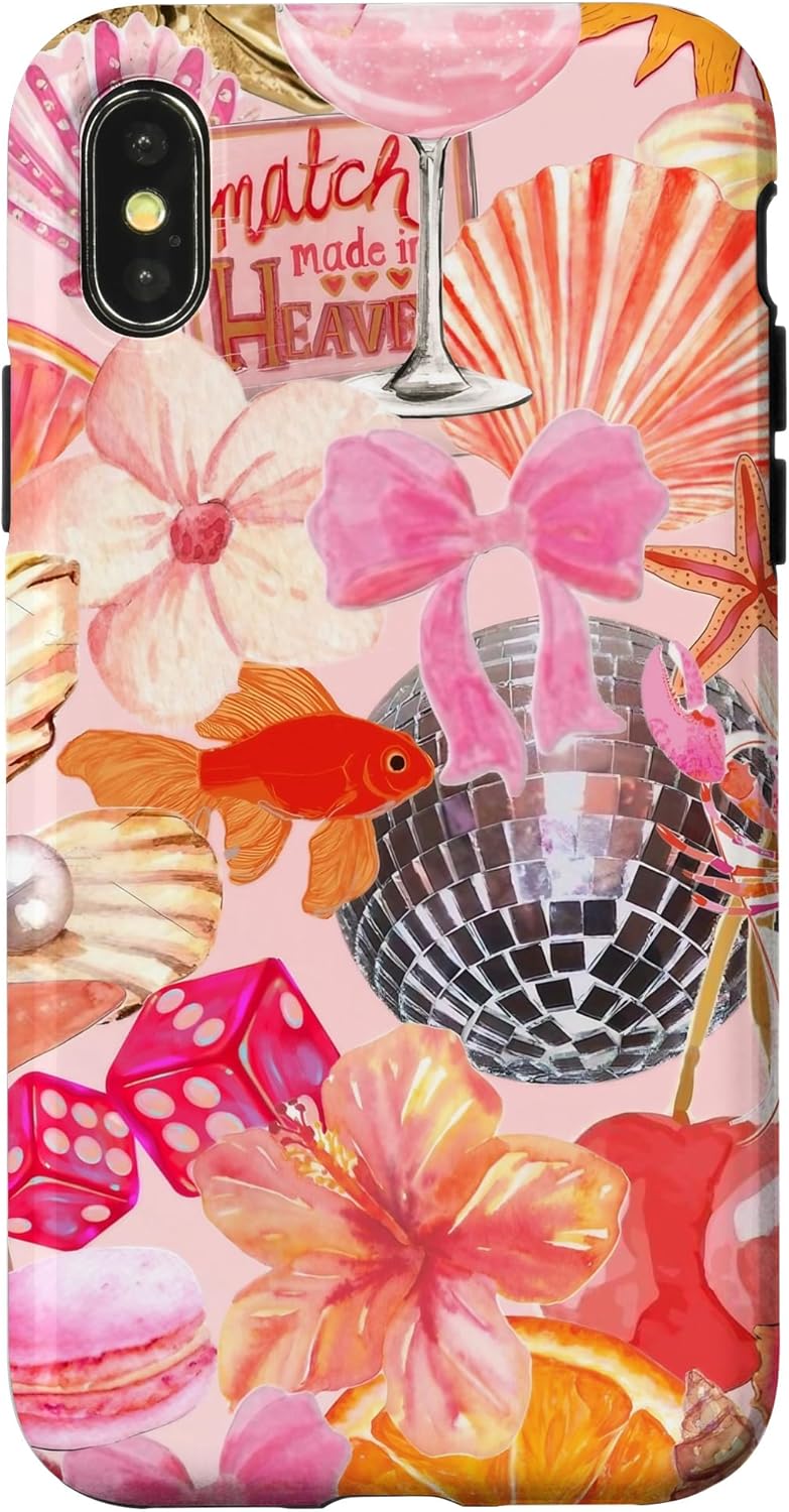 iPhone 12/12 Pro Vintage Collage Art Pink Summer Scrapbook Floral Aesthetic Case