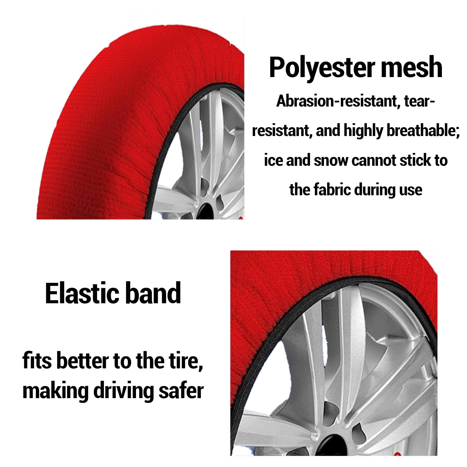 Cadenas Textiles Coche Nieve,Calcetines para NeumáTicos para Nieve,Cadenas De Invierno Coche,Reduce Los Derrapes,para Una Variedad De NeumáTicos Comunes