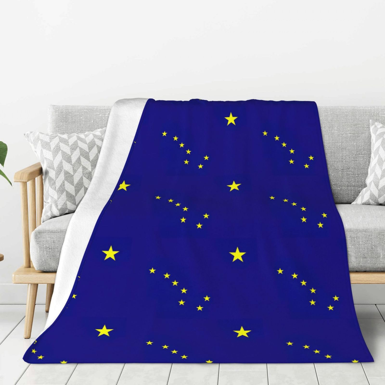 Couverture flanelle Alaska plaid chaud et doux pour lit et canapé