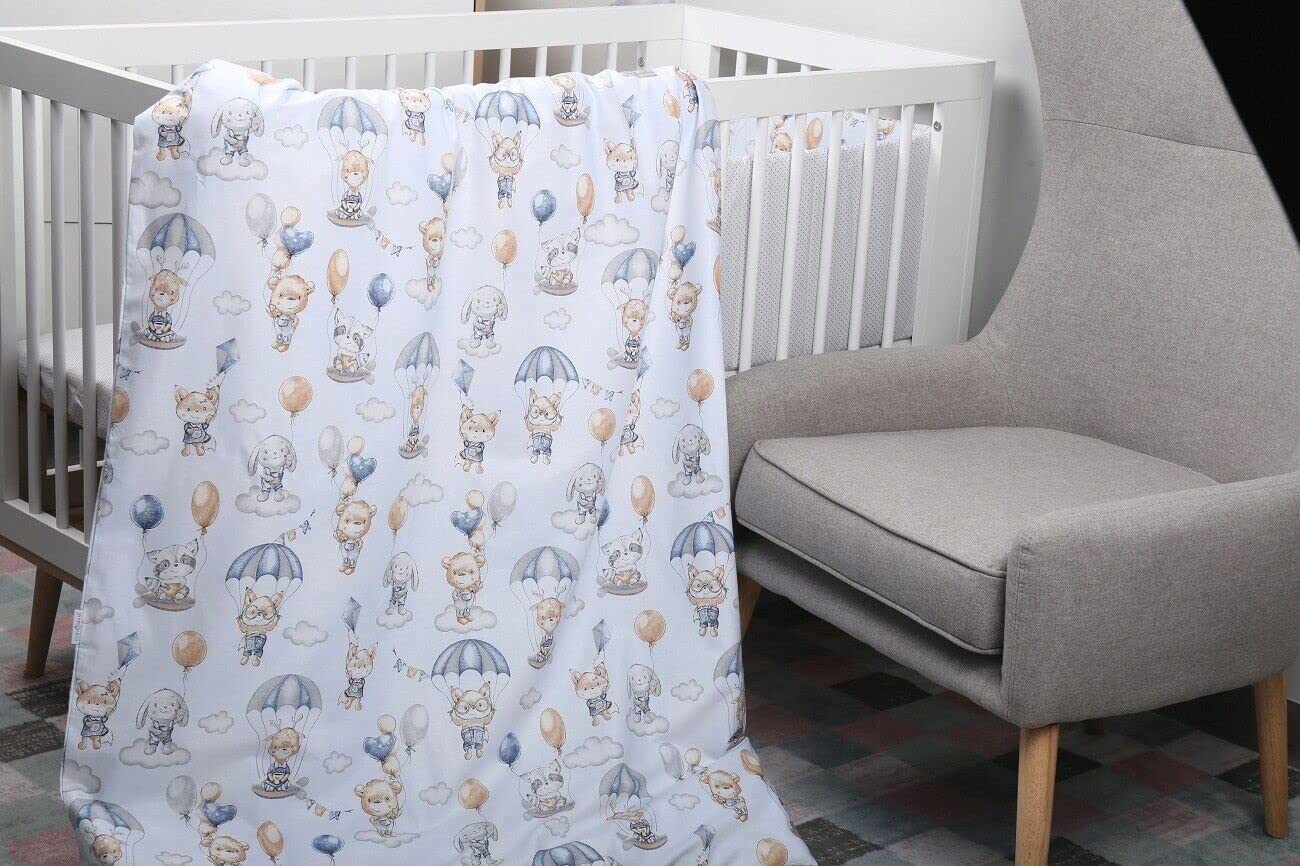 2pc Cotton Baby Bedding Cot Toddler Duvet Cover and Pillowcase Set to Fit Cot Bed 120x90cm Walk in the clouds