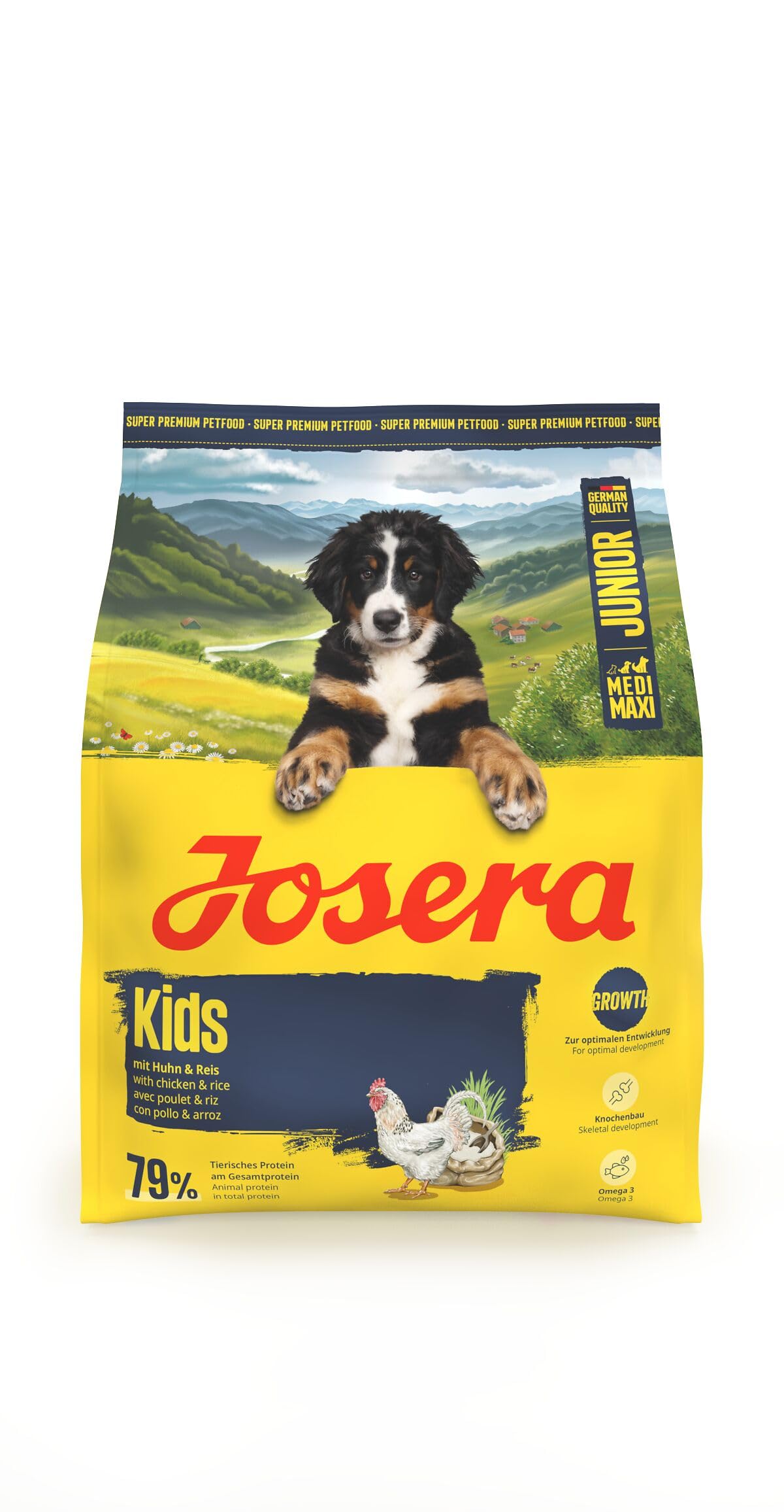 Josera Junior Kids complete puppy food | Gluten-free | Medium & large breeds | Lots of meat | Optimal development | Omega 3 from Salmon Oil | 0.9kg