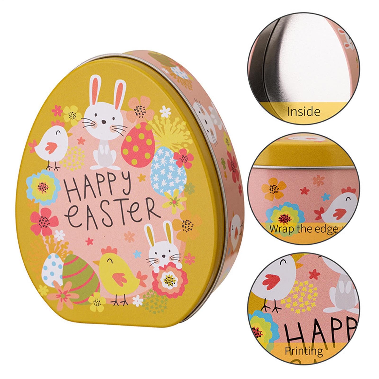 Easter Candy Jar, króliczka Candy Jar 8x w kształcie jajka czekoladowe | Stołowe elementy, dekoracyjny pojemnik do przechowywania żywności, dekoracja wielkanocna na czekoladowe c