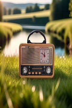 NS-8898BT Nostaljik Radyo Analog Saatli FM Radyo Bluetooth Hoparl r USB TF AUX MP3  alar