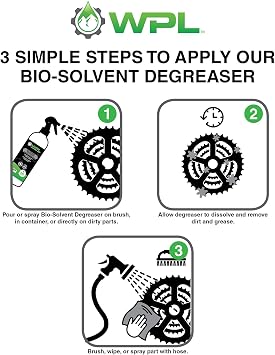 WPL Bio-Solvent Bike Degreaser 473ml - منظف مزيل للشحوم من سلسلة الدراجات الممتازة مع وظيفة رذاذ سائل للدراجات على الطرق والجبال