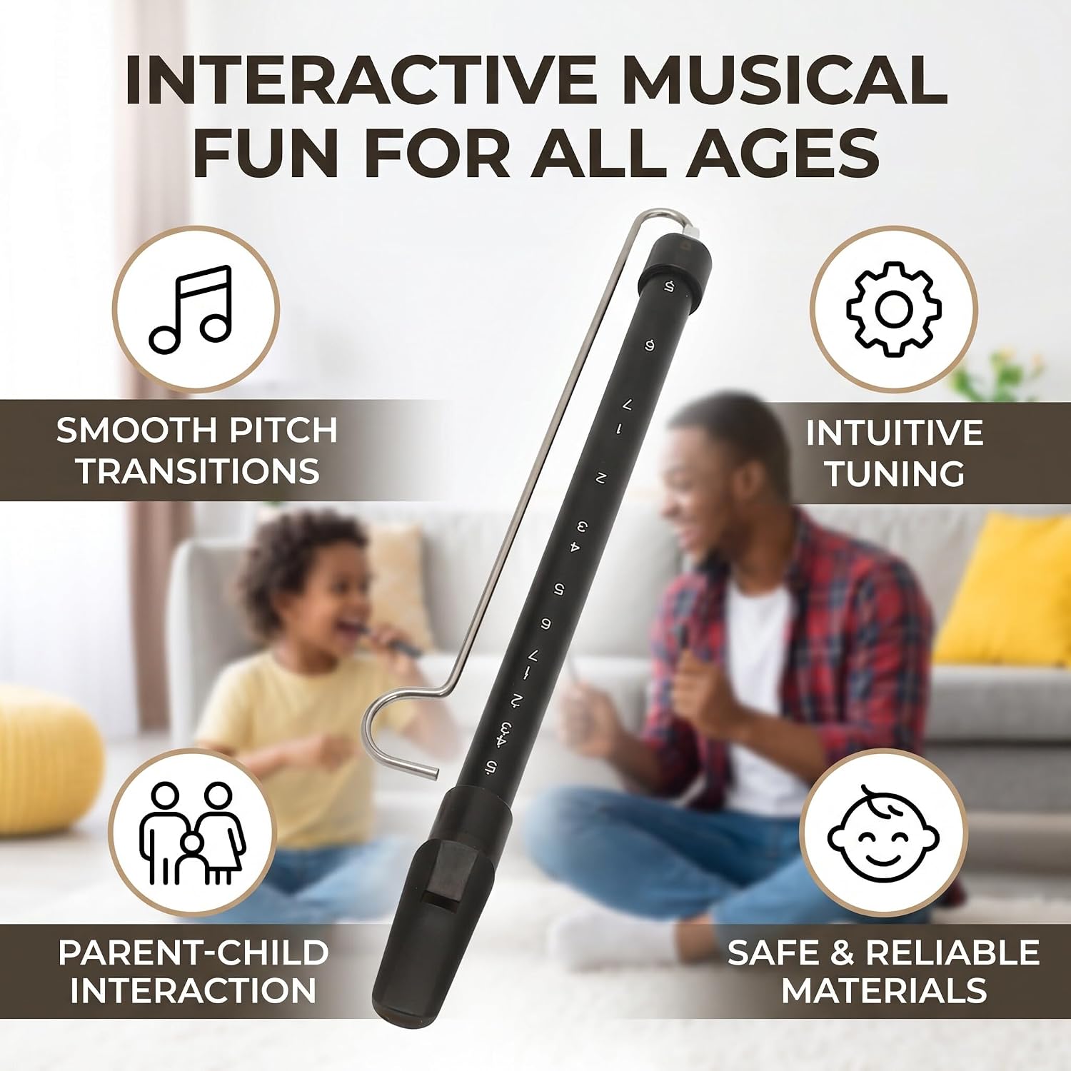 Slide Whistle, Dioche Adjustable Pitch Musical Instrument, for Games Party Favors, Fun and Creative Gift for Music Lovers, for Parties, Performances image 4
