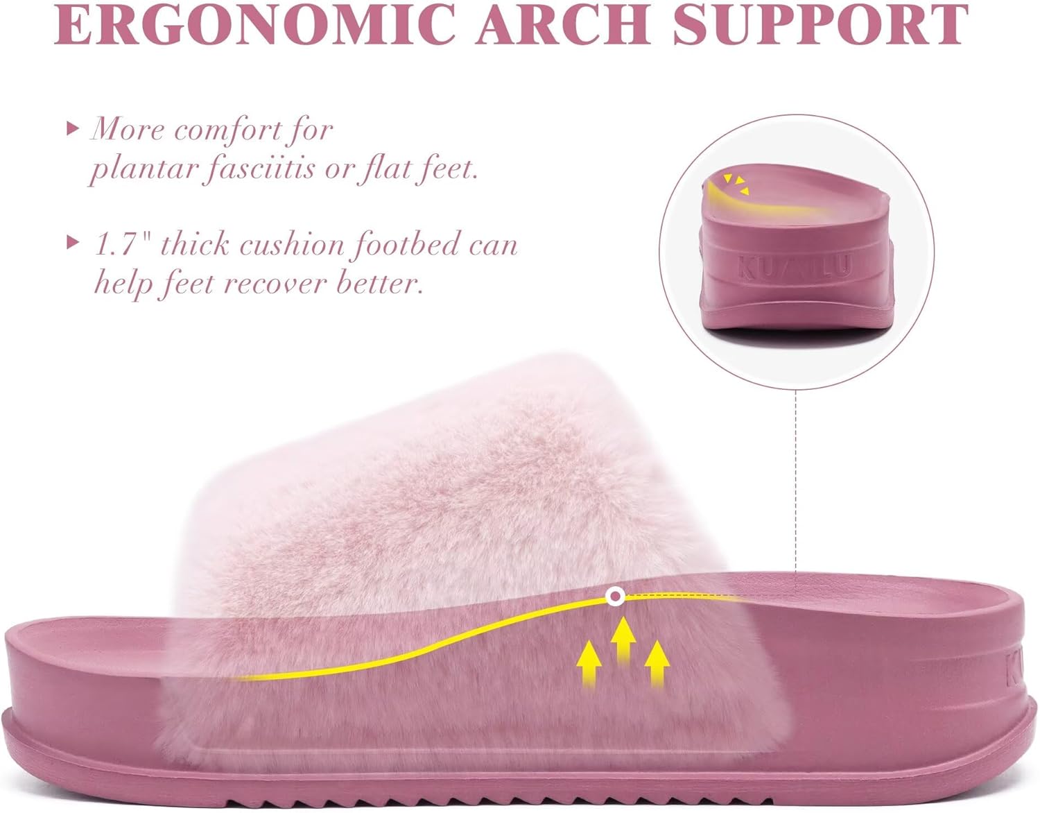 KuaiLu Women's Orthotic Arch Support Slippers - Image 5