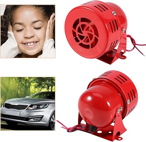 Zohisin Sirena Antiaérea 12V con Carcasa de Metal Roja Para Coches Camiones y Mo