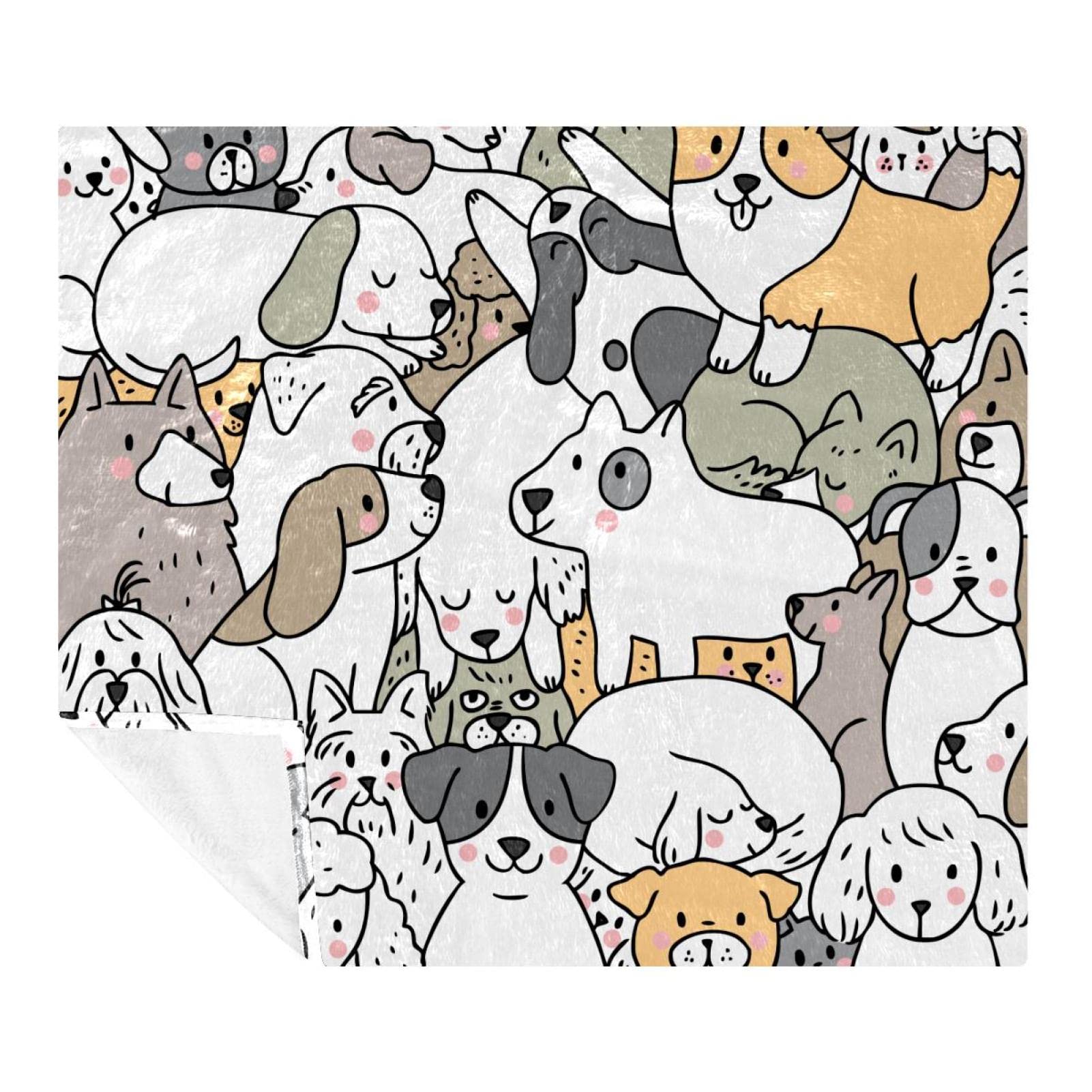 Couvertures en microfibre chiens de dessin animé pour douceur familiale