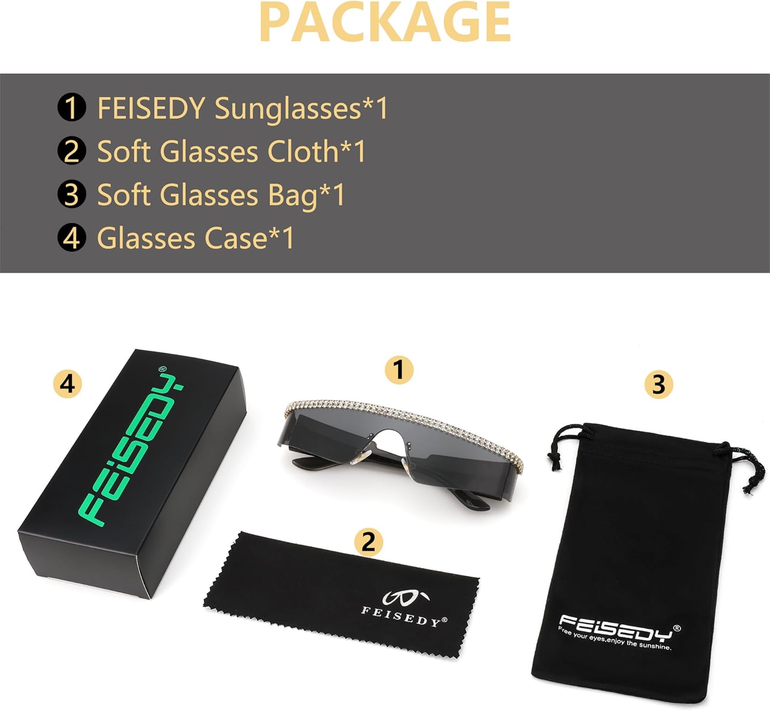 FEISEDY Futuristic Visor Punk Sunglasses Rimless One Piece Goggles Miorred Shades Women Men B2927 - Image 5