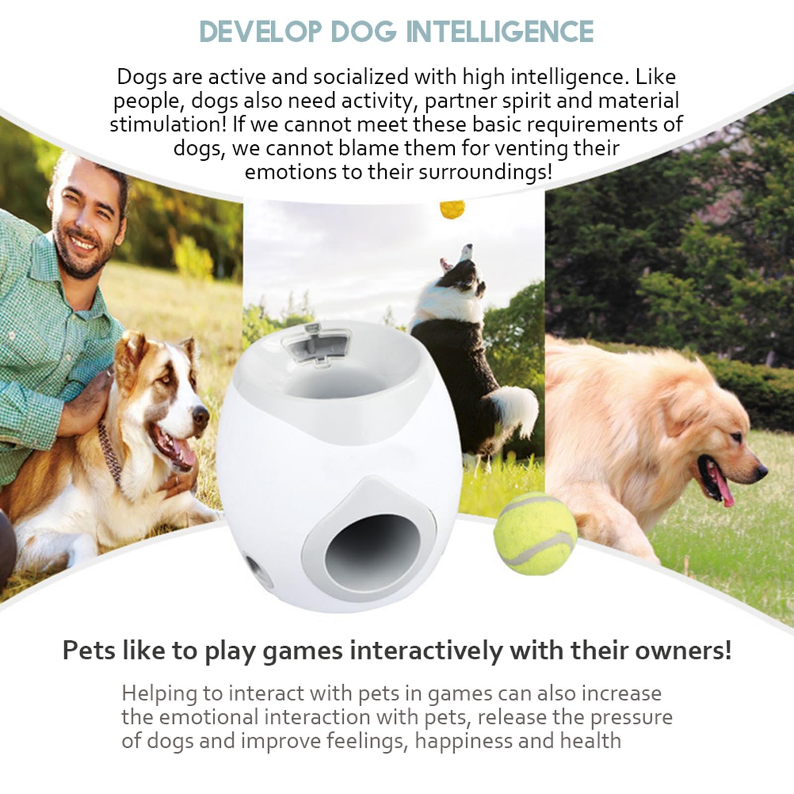 PUNELE Automatic Pet Feeder, Interactive Toy, Dog Training, Tennis Ball Machine, Indoor and Outdoor, Interactive Dog Toys - Image 3
