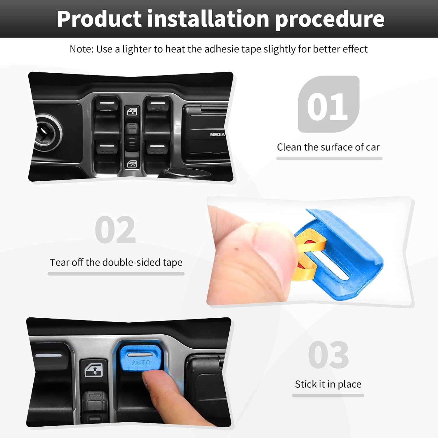 CheroCar Window Switch Button Cover Headlight Switch Knob Cover Volume Radio Air Conditioner Cover Fit for Jeep Wrangler JL JLU Gladiator JT 2018-2025,Aluminum Alloy Interior Accessories,Blue image 4