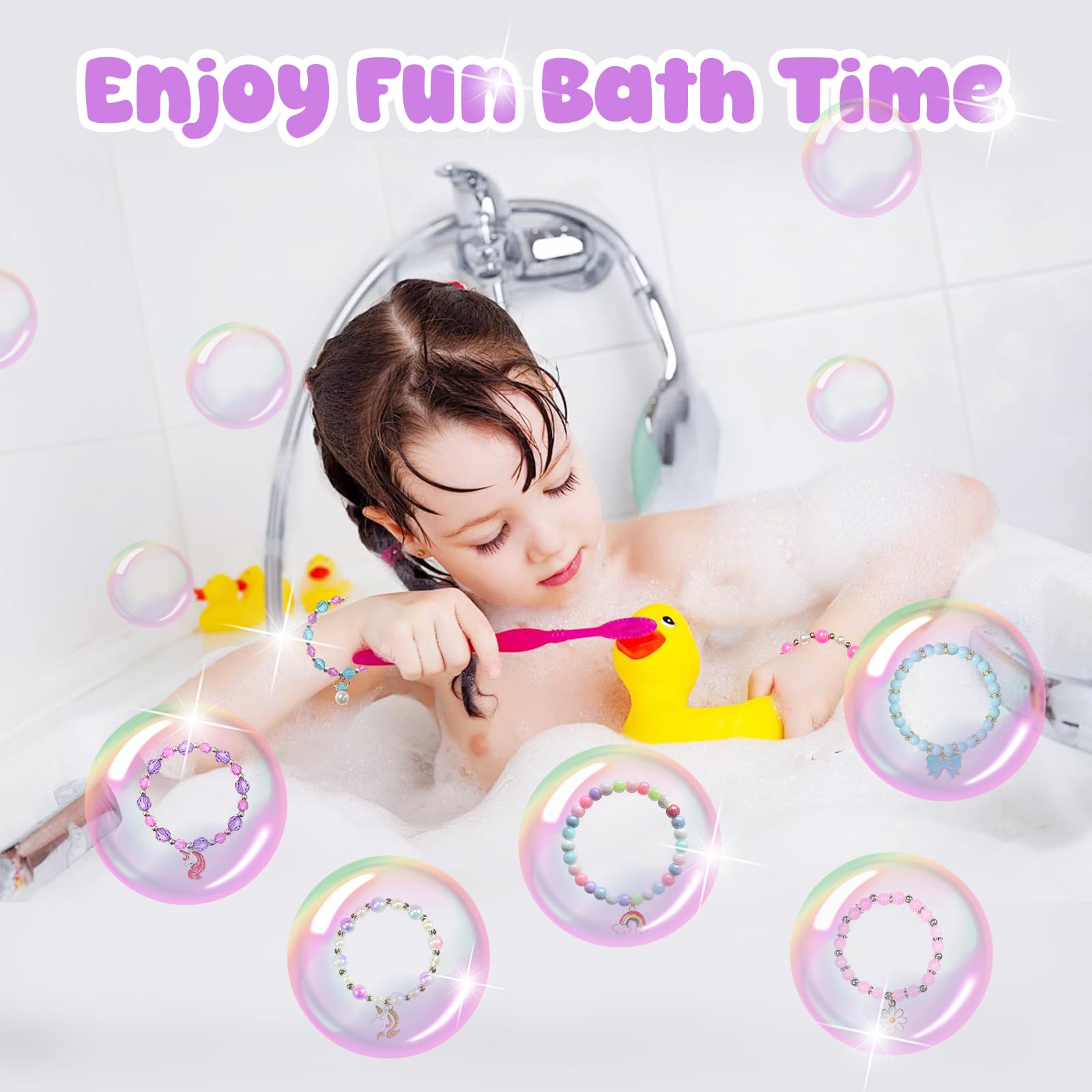 Kids Bath Bombs with Surprise Jewelry Toys and Fruity Scents