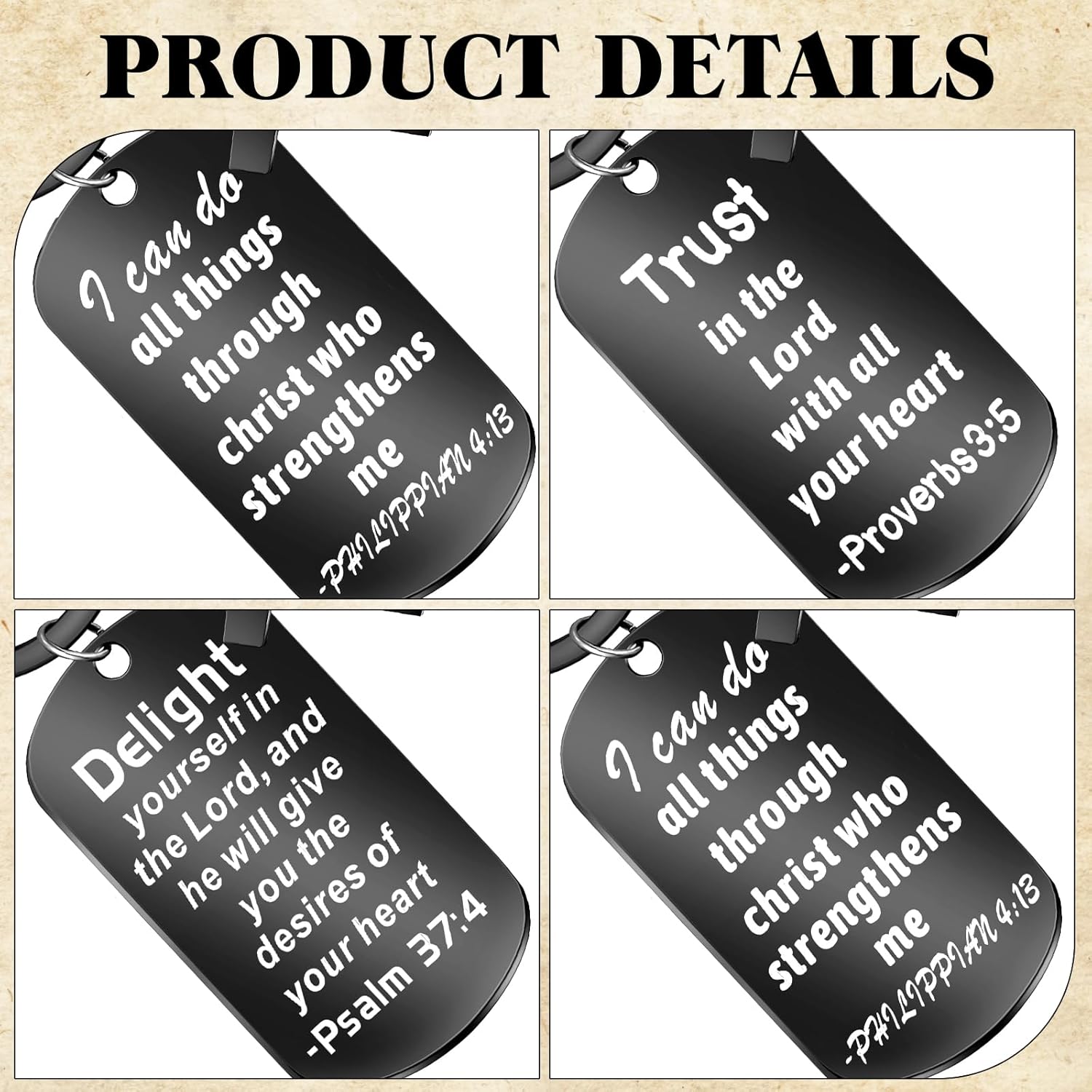 Maitys 24 Pcs Christian Keychains Bulk Gifts Faith Inspirational Bible Verse Keychain with Charm Christian Gifts - Image 3