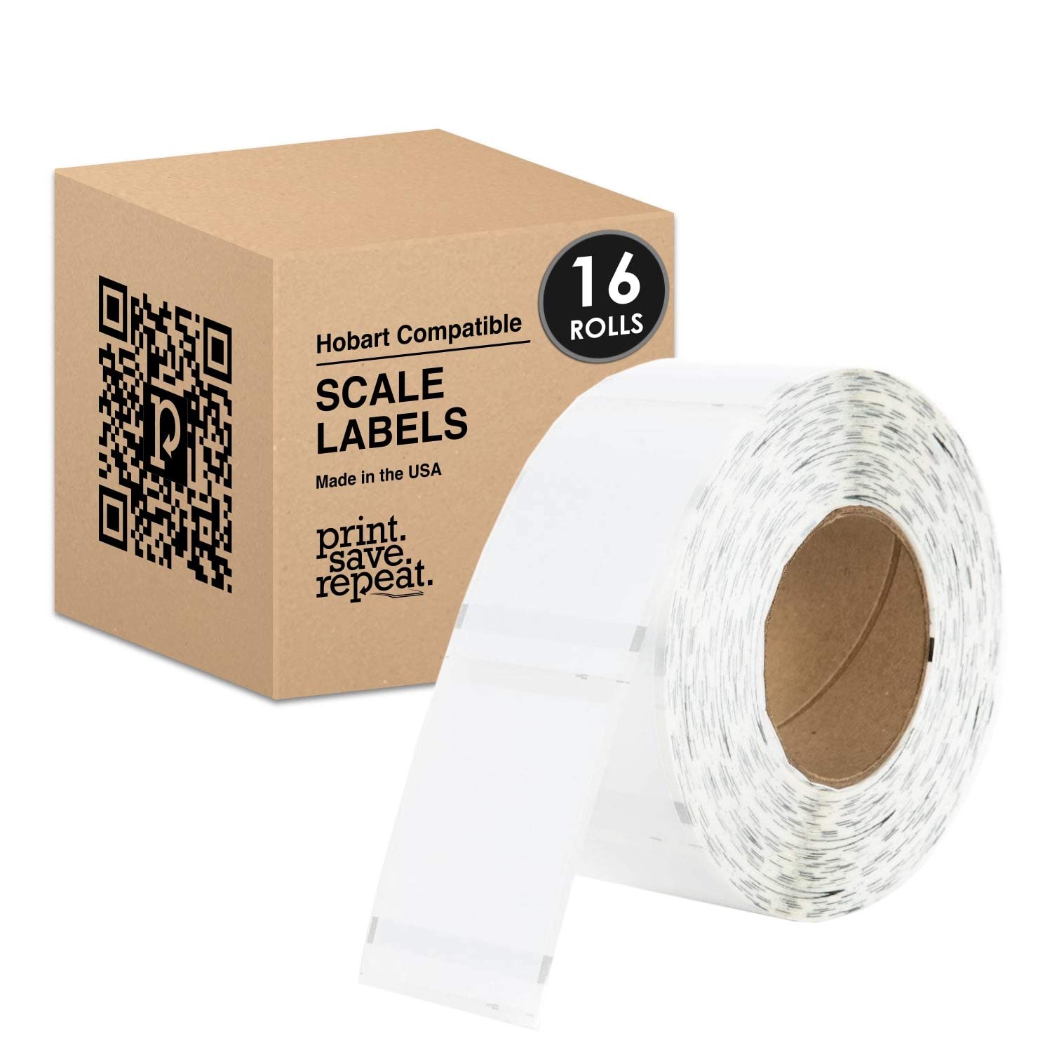 Hobart Quantum Scale Labels QWU300 | 2.25 x 3 in | 16,000 Labels | 16 Rolls of 1,000
