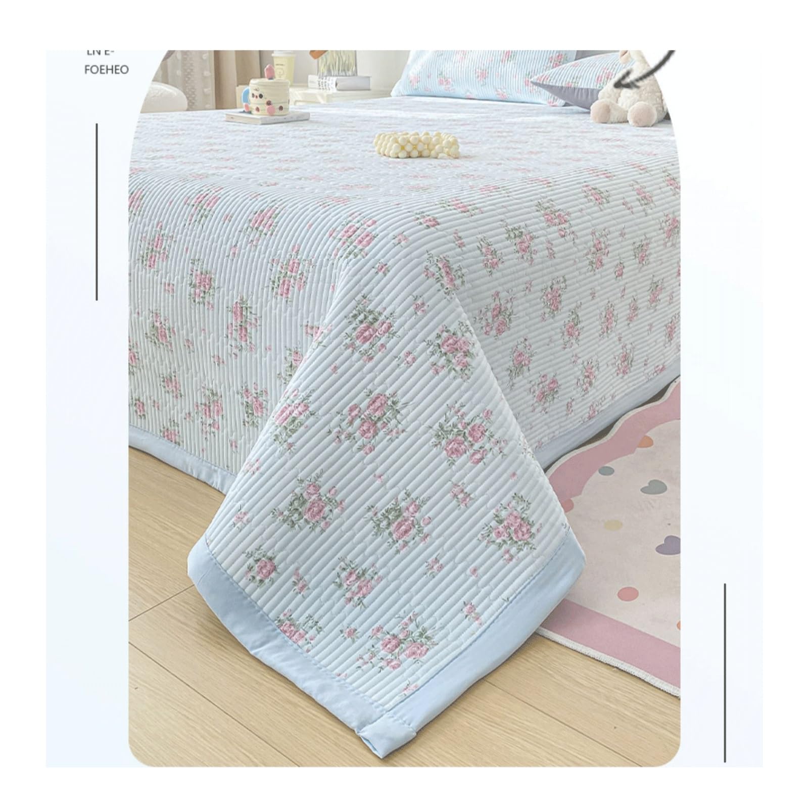 Bawełniany letni podwójny koc do spania 150/180 x 200 cm 200/250 x 230 cm lekki i miękki pikowany kocyk (różowy E, 150 x 200 cm + 48 x 74 cm x 1)