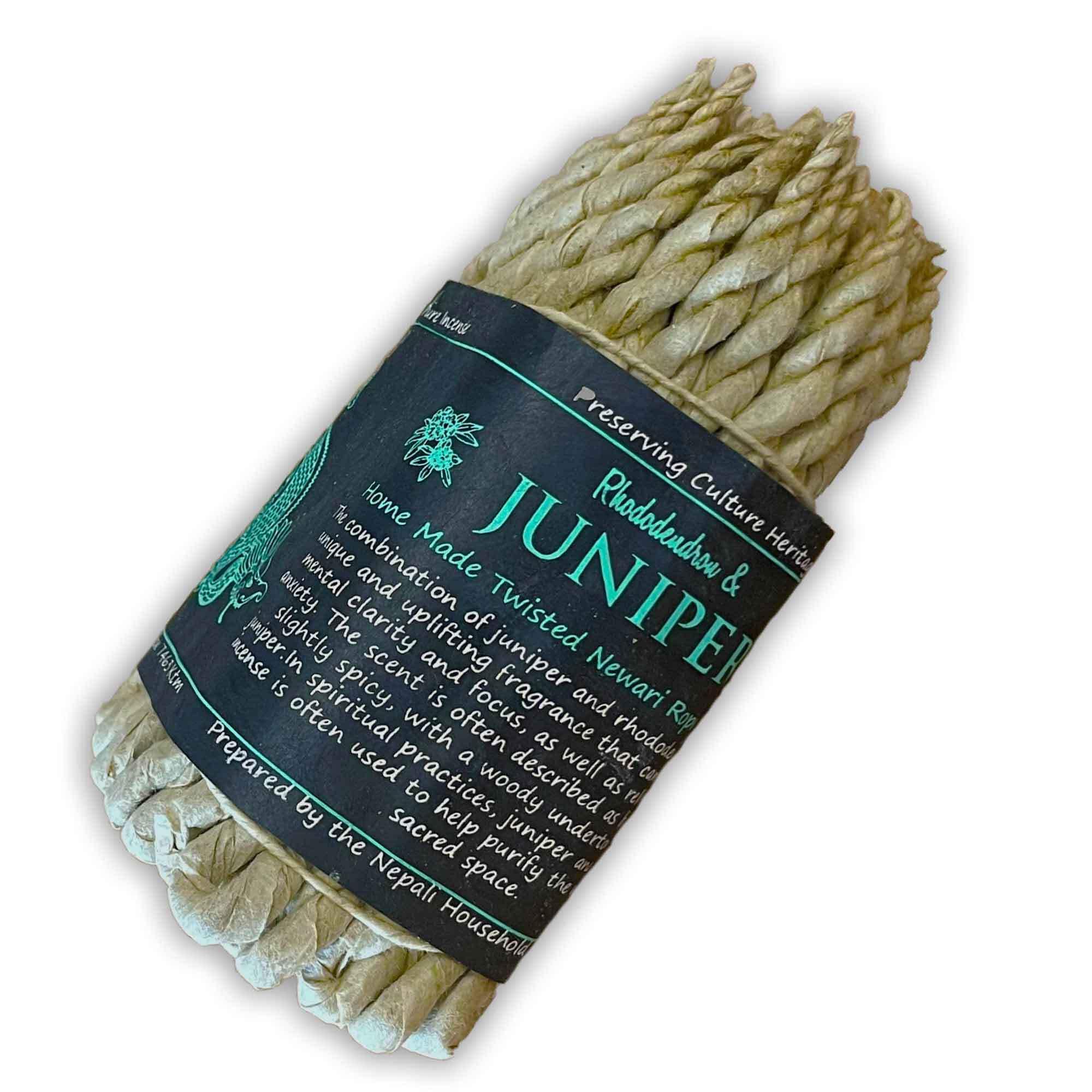 Ancient Wisdom Pure Herbs Rope Incense - Authentic Nepali Rhododendron & Juniper Blend, Handmade for Aromatic Ambience in Stupas & Homes, Traditional Himalayan Craftsmanship